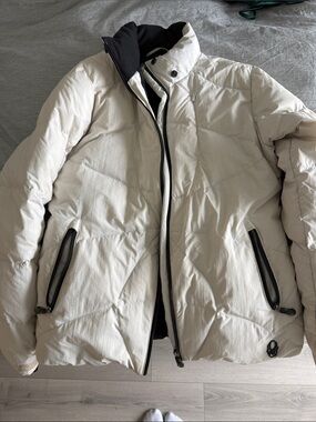 Spyder Women's Ski Jacket in Off-White with Black Trim